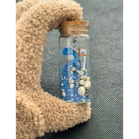 Taiwan Knickknacks Set, Star Sand Bottle & Blue Chinese Knot Good Luck Charm - Picture 7 of 9